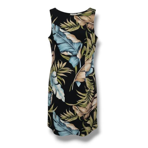 AGB Women’s Tropical Leaf Print Sleeveless Sheath Dress – Size 10, Zip Back - Picture 1 of 9